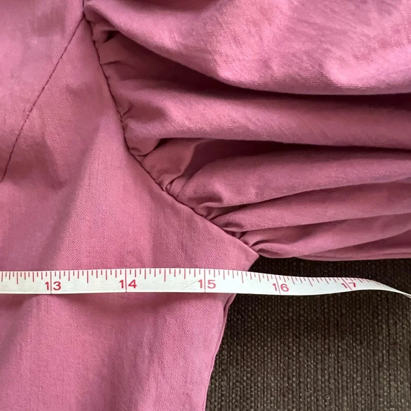 Anthropologie Endless Rose Puff Sleeve Mini Dress Mauve XS Dance Vaca cruise - Picture 8 of 13